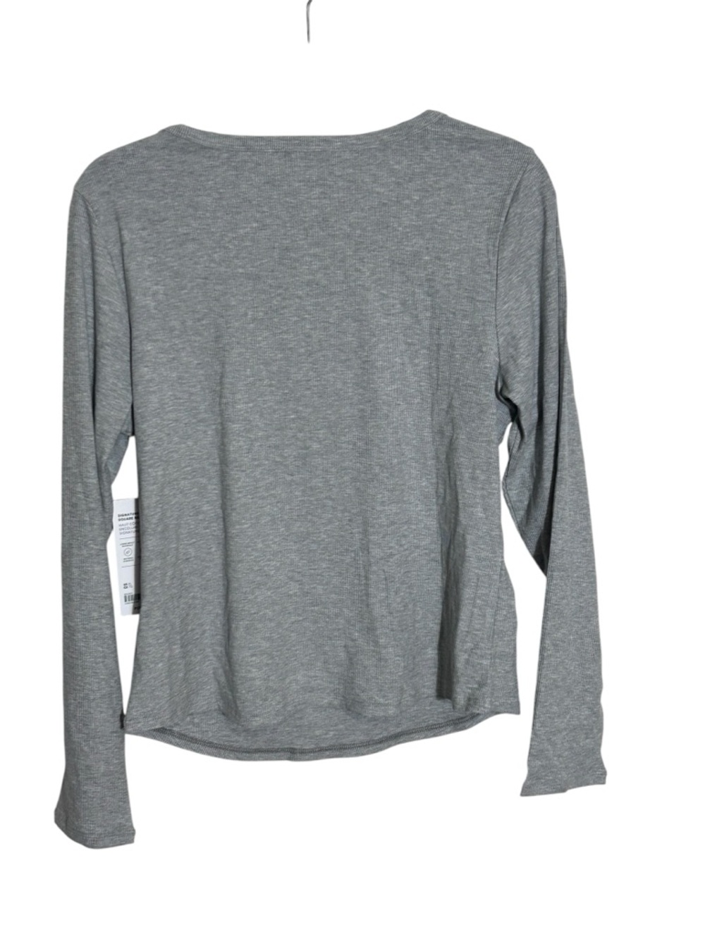 NWT Athleta Signature Ribbed Square Neck Long Sleeve Top Grey XL - Picture 3 of 5